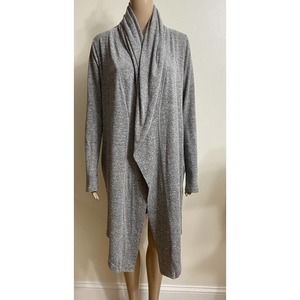 Athleta Women's Gray Open Front Long Cardigan Sweater w/ Thumb Holes Size XS
